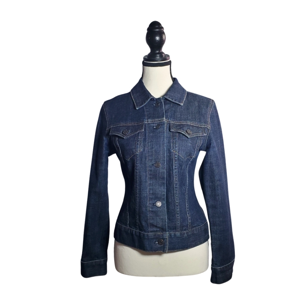 Gap Classic Stretch Slim Fit Dark Denim Jacket in Small